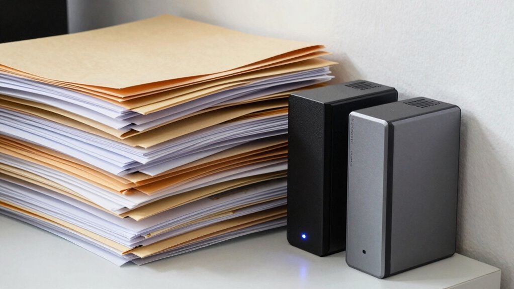 backup drives paper fire